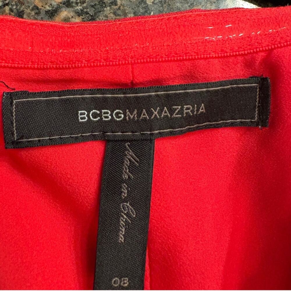 BCBGMaxAzria Vibrant Red Strapless Mini Dress Size 8 - Picture 6 of 7